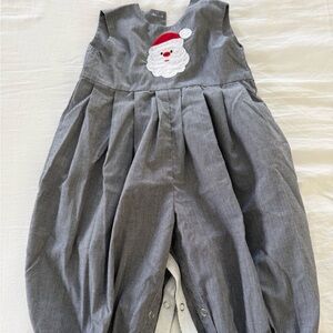 Gray Santa Claus Baby Overalls Jon Jon